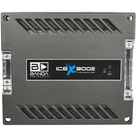 BANDA Banda ICEX3002 3000 watts 1 Channel Max at 2 Ohm Car Audio Amplifier with Bass Boost Highpass Filter & Low Pass Filter ICEX3000.2